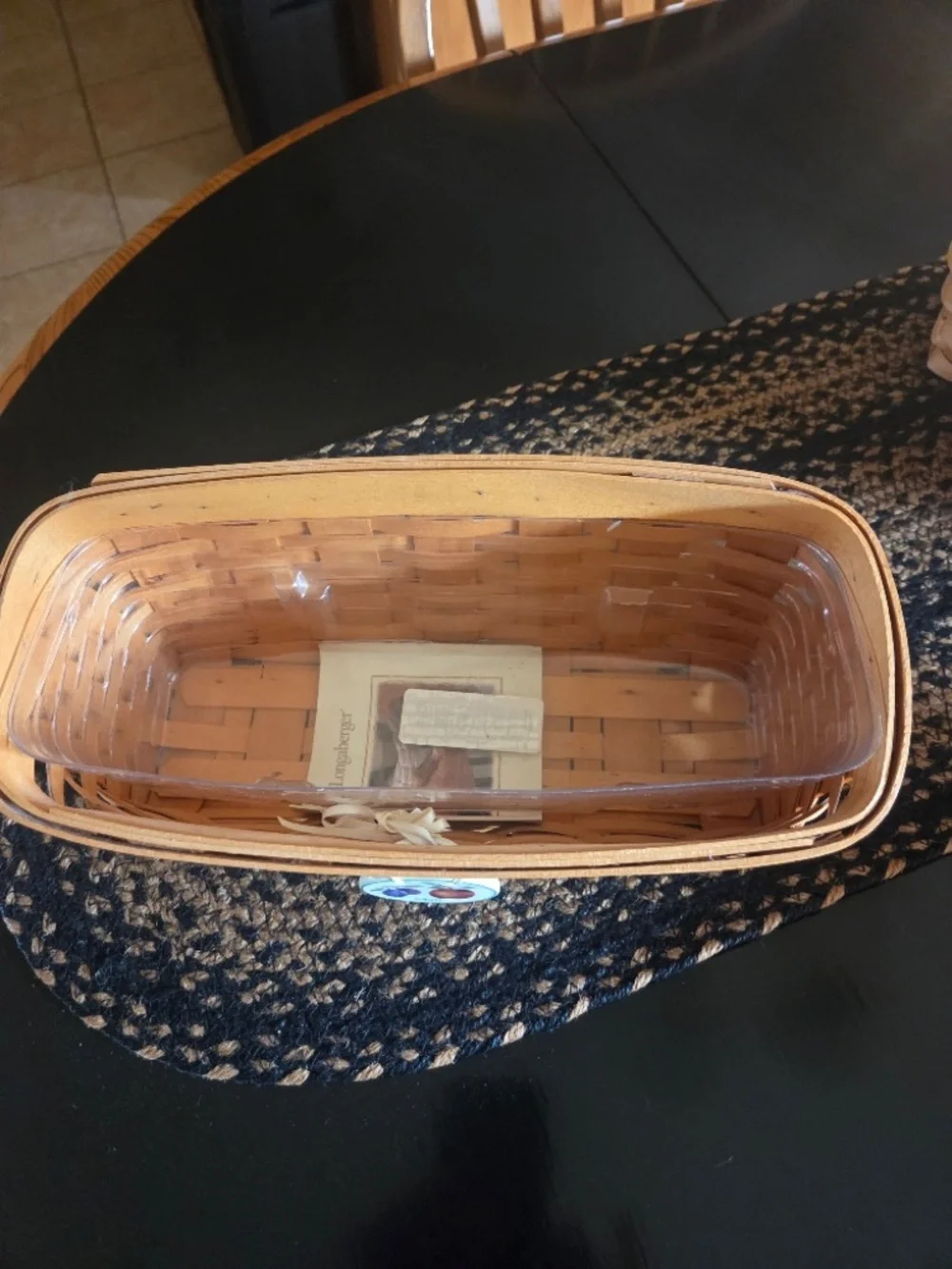Longaberger 2002 Mail Basket with Protector and Mail Tag